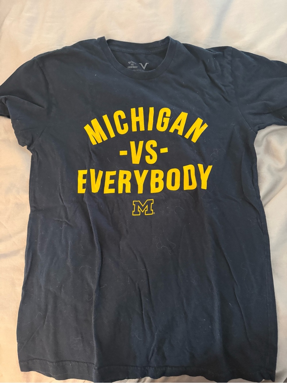 Michigan vs Everybody Navy Short Sleeve Crew Tee